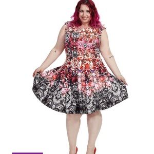 Julian Taylor Scuba Dress In Dark Floral